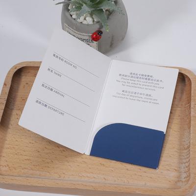 China Hotel Room Key Card Folders Envelope Biodegradable Paper Printing, Custom Printed Hotel Key Card Paper Protector Folder Package With Simple Cut for sale