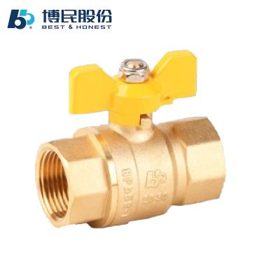 China General China Manufacture Aluminum Butterfly Handle Forged Brass Gas Ball Valve for sale