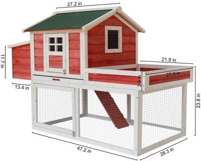 China Breathable Outdoor Wooden Chicken Cage Small Animal House Pet Cage With Waterproof Roof Chicken Hutch With Ventilation Door for sale