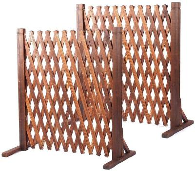 China Eco-friendly Wooden Retractable Garden Fence Extension Fence Yard Grid Fence Plant Freestanding Screen for sale