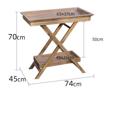 China CLASSIC Tall Plant Stand, Wooden Bamboo Planter Stand, 2-Tier for Flower Pots and Vases - Natural Wood for sale