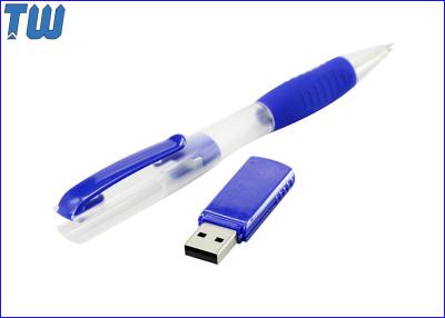 China Full Plastic Transparent Ballpoint Pen 64GB USB Pen Drive Separate for sale