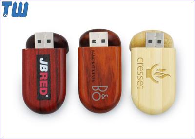 China Dog Tag 8GB Pendrives Flash Drive Natural Wood Bamboo Material for sale