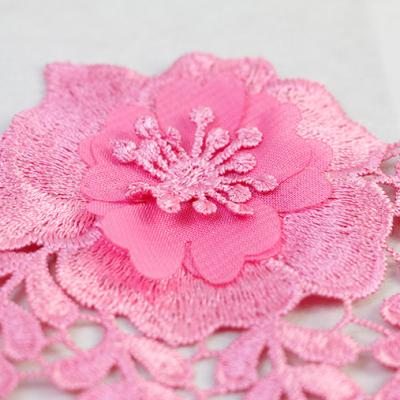 China colorful 3D Polyester Embroidered Applique 3D Lace Trim for sale