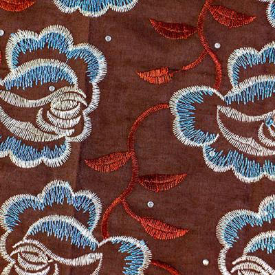 China Other Multicolor Embroidered and Pressed - Drilled African Nigerian Lace Fabric for sale