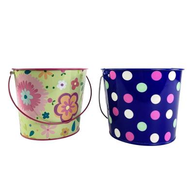 China Small Viable Colorful Garden Mini Decorated Bucket Children Gift Around Mini Decorated Pail for sale