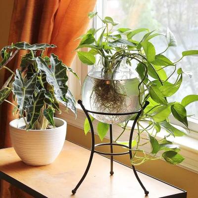 China Modern Nordic Metal Plant Stand Home Office Indoor Simple Flower Pots Black Flowerpot Rack for sale