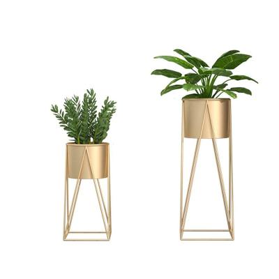 China Wholesale Modern Indoor Garden Bulk Metal Gold Manufacturers Cheap Flower Pots Flower Planters Large Large Stand Plant Flower Pots For Plants for sale