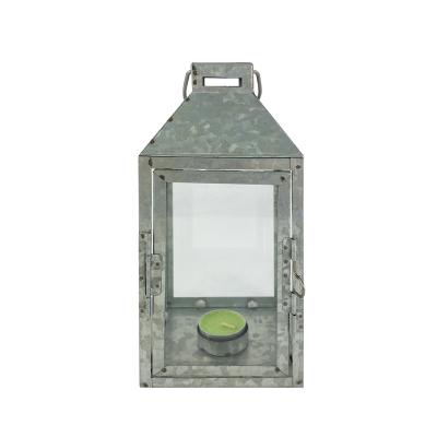 China High Quality Galvanized Garden Metal Square Shape Windproof LED Lantern Sconce for sale