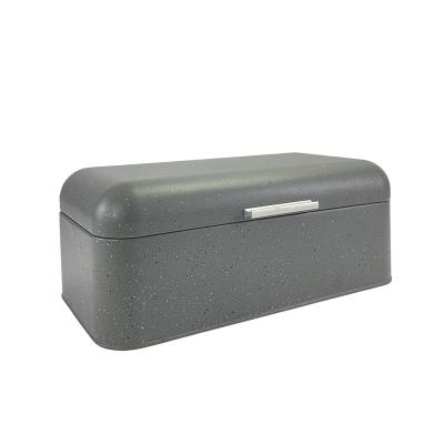 China Sustainable Custom Red Gray Food Grade Material Kitchen Food Storage Container Bread Bin Bread Box for sale