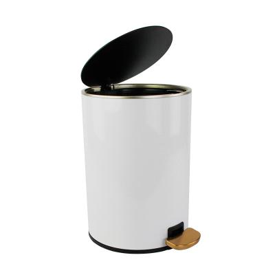 China 3L 5L 8L 12L 20L Stainless Steel Viable Pedal Indoor Round Garbage Trash Bins Garbage Bin For Hotel Bathroom Spa Kitchen for sale