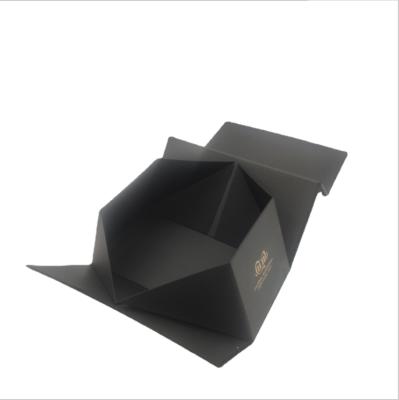 China Custom Materials Logo Large Cardboard Magnetic Lid Fold Ribbon Rigid Gift Recycled Packaging Paper Black Packaging Box for sale