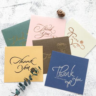 China Colorful Europe Custom Printed Gift Paper Hot Stamping THANK YOU Card for sale