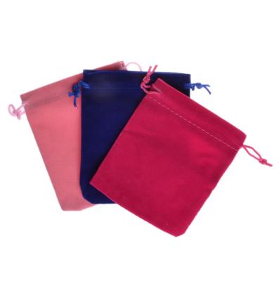 China Custom Drawstring Eco-friendly Logo Velvet Pouch Packaging Jewelry Gift Bag Color Cloth Bag for sale