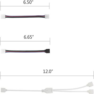 China Nelyeqwo 12 Pin Solderless 4 Pin Conductor Strip 10mm LED Connector Kit for Home Appliance 5050 RGB Power Adapter Strip to Controller for sale