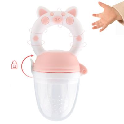 China Bpa free meat vegetable food pacifier silicone feeding baby customized BPA free package custom cartoon fruit feeder pacifier for sale