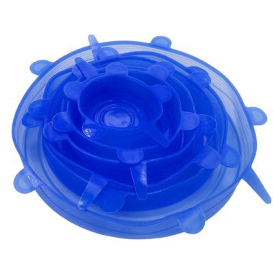 China Viable Fresh 6pcs/Set Silicone Covers Airtight Anti-dust Food Bowl Set Universal Pot Cover Kitchen Tools Accessories Lid for sale