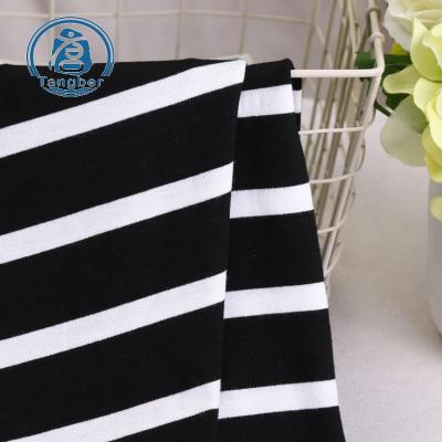 China Stretch high quality cheap products 95% rayon 5%spandex striped jersey knit rayon fabric for sale