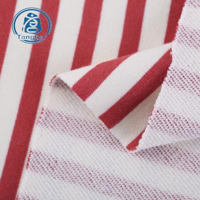 China Fashion Anti-Static Design Knitted 100% Cotton Yarn Dyed Stripe French Terry Fabric for sale