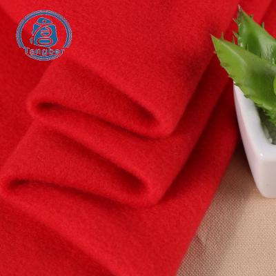 China Antistatic Wholesale Solid Color One Side Brushed Polyester Hoodie Terry Fleece Fabric 100% dty for sale