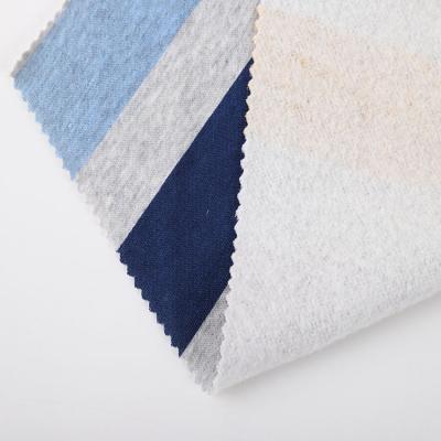 China Blend Shrink-Resistant Color Tech Striped Fleece Knit Cotton Polyester Three Yarn Terry Fleece Fabric for sale