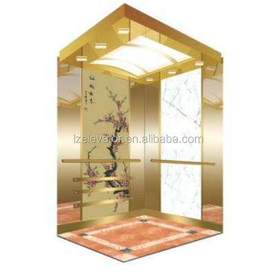 China Residential Elevators Designed Titanium Gold Stainless Steel Elevator for sale