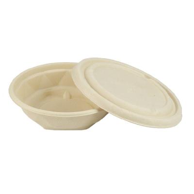 China Disposable Take Away Biodegradable Packaging Lunch Salad Bowl Bagasse Food Container for sale