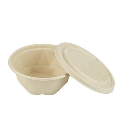 China Disposable Biodegradable Tableware Sugarcane Bagasse Pulp Compostable Salad Bowl for sale