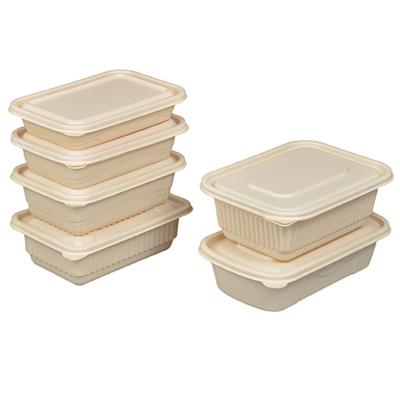 China Disposable Eco - Friendly Degradable Food Packaging Container Restaurant Take Out Disposable Cornstarch Lunch Box for sale