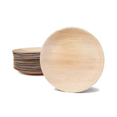 China biodegradable & 10inch 25pcs Disposable Biodegradable Eco-Friendly Disposable Natural Areca Tableware Set Of 7 Palm Leaf Tableware Dishes for sale