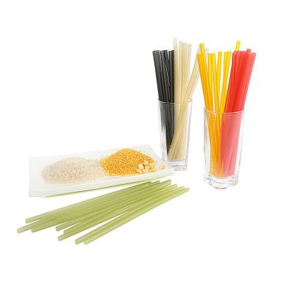 China Art Decor Biodegradable Disposable Eco Friendly Rice Paper Compostable Coffee Drinking Straws for sale