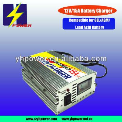 China Battery Factory Standard /GEL/AGM 12V/24V/15A Lead Acid Battery Charger for sale