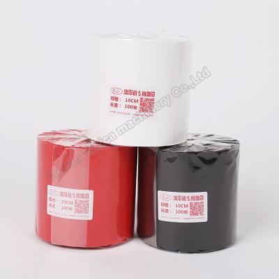 China Hot Foil Stamping Consumables Material Vinica 150 Pattern Printer Ribbon 150 Red Black Satin Pattern Color Printing Ribbons for sale