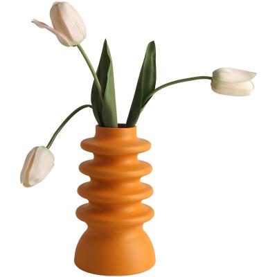 China Nordic minimalist creative ceramic flower arrangement in vase decoration living room dried flower Morandi home porch decorative flower for sale