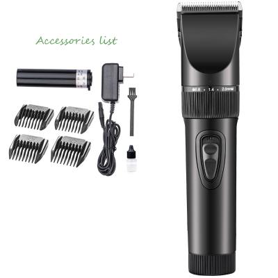 China Outdoor Professional Barber 5 Level Adjustable Working Time Long Cutting Cordless Rechargeable Electric Hair Trimmer for sale