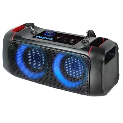 China Yes VOC Rechargeable Portable Trolley Speaker RGB LED Light Stereo Speaker for sale