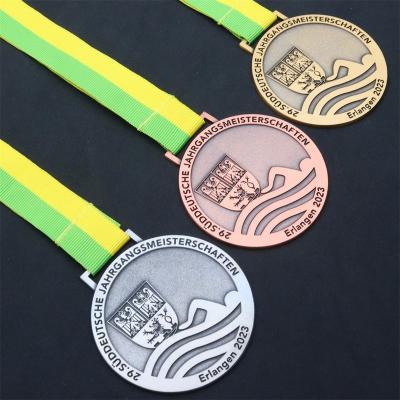 China Zinc Alloy Cooper Sport Football Medal , Custom Metal Europe Soccer Medals for sale