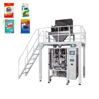 China Industrial mechanical Multifunction Packaging Machines 4 Head Scale Detergent Powder Packing Machine Solution Filling Machine Manufacturing Plant for sale