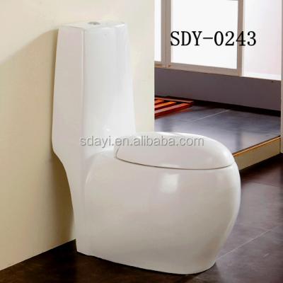 China Chinese Double-flow Bathroom Egg Shape Washdown Wc Toilet Bowl Single Piece Ceramic Toilet Price for sale