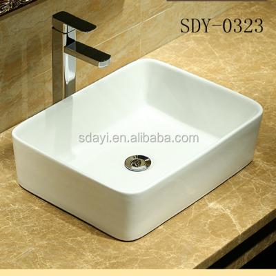 China Price Bathroom Basin Art Basin Modern Small Size Rectangular Cheap Ceramic Sink for sale