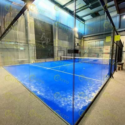 China EXITO Outdoor No Corner Court Paddle Tennis Court 100*100*3mm Padel Playing Padel Court Near Me 10*20m for sale