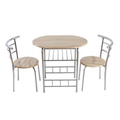 China (Other)Wholesale Kitchen Breakfast Table Chair Set Metal Frame Adjustable Multifunctional Wooden Top Bistros Dining Table for sale