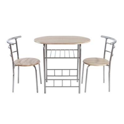 China Disassembly factory price metal kitchen breakfast table and wood top chairs set for sale