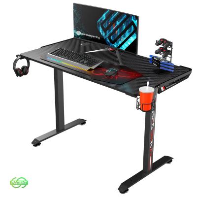 China Competition Electronic Height Adjustable (Height) Ergonomic Desk Easy To Install Black Gaming Desk for sale