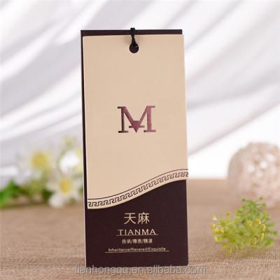 China 2017 Viable High Quality Customized Cardboard Hang Tag Clothing Hang Tag Design for sale