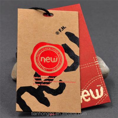 China Viable CMYK Printing Kraft Paper Clothes Hang Tags For Garment for sale