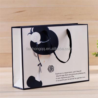 China 2020 Disposable Online Shopping Packaging Logo Printed Paper Bag With Handle Shopping Paper Bag for sale