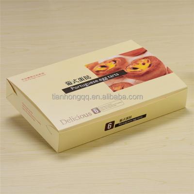 China Recyclable Disposable Bakery Box Food Contact Cardboard Egg Tart Box Bread Box for sale