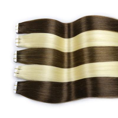 China Cuticle Aligned Virgin Remy Human Hair Luxury Silky Straight Wave Quality Cuticle Aligned Tape In Hair Extensions In Stock for sale