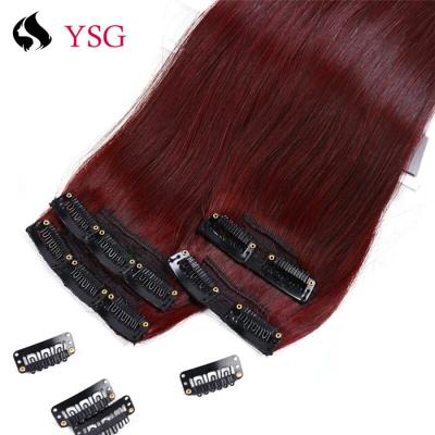 China Silky Straight Hair 100% Remy Hair Extensions Unprocessed Wave YSG Easy Wear And Easy Move Clip In Hair Extensions for sale